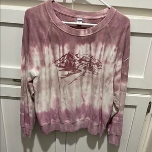 Pink and White Tie-Dye Sweatshirt